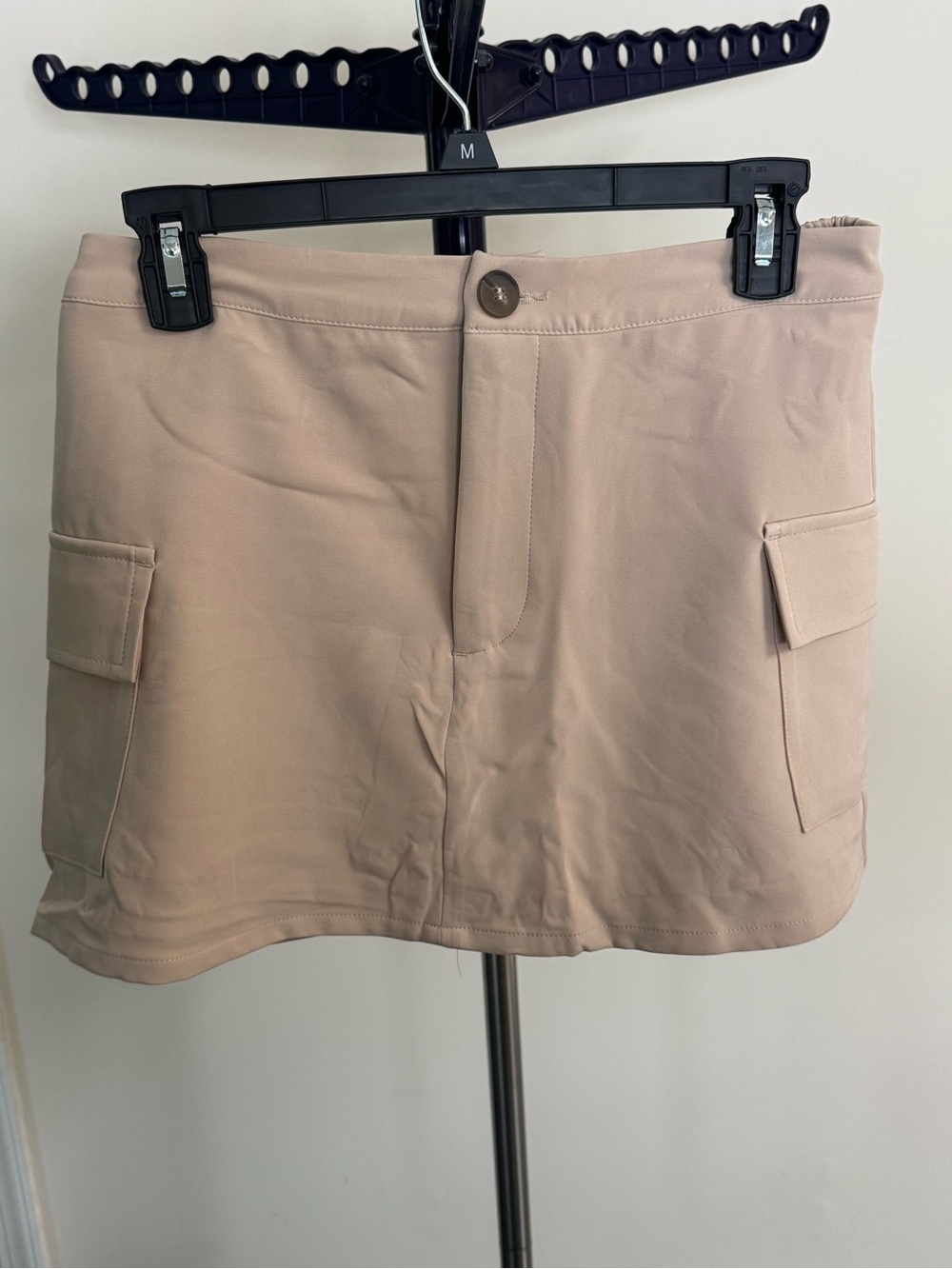 Beige Women's Cargo Mini Skort